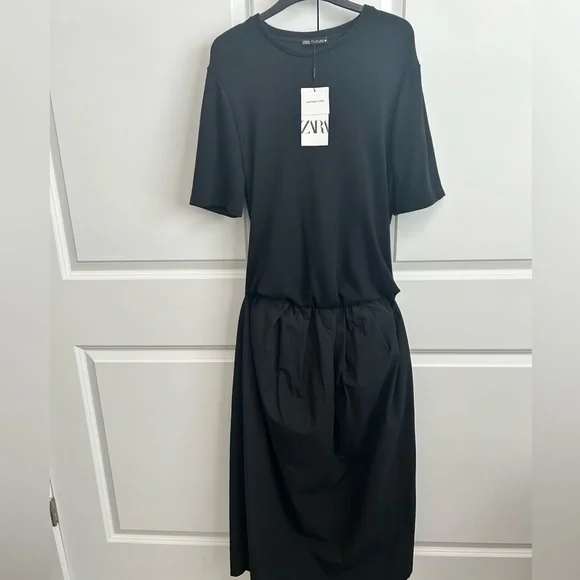 Zara Black Knit Top Midi Dress - Picture 4 of 7